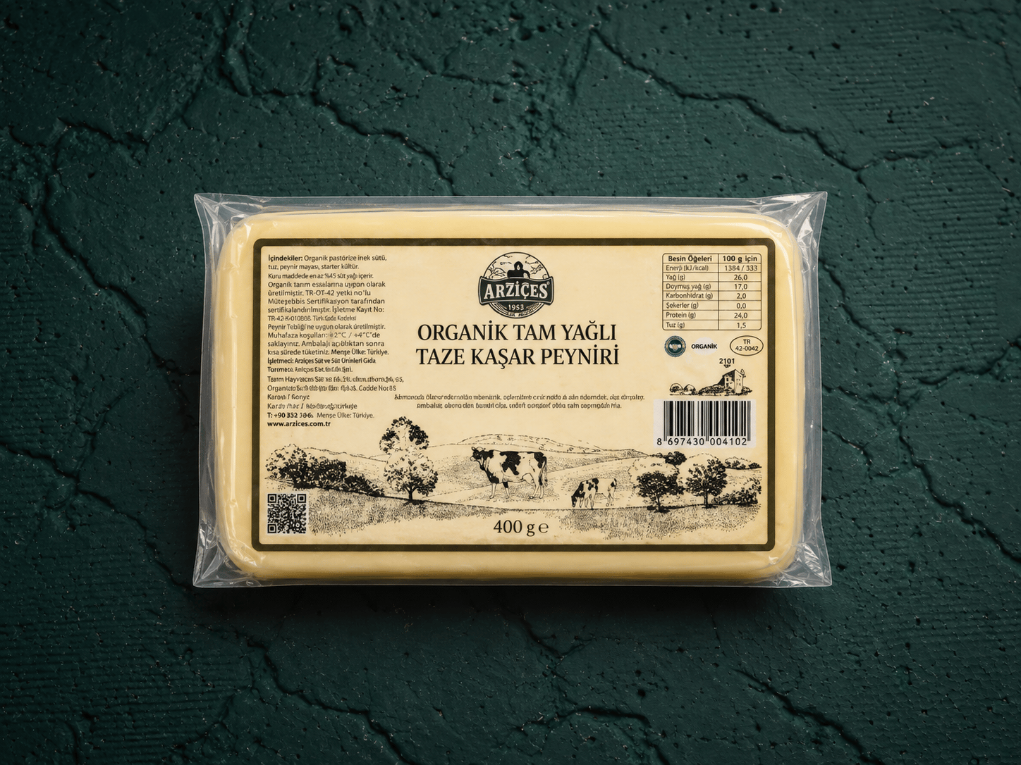 Organik Taze Kaşar Peyniri (400 gr)