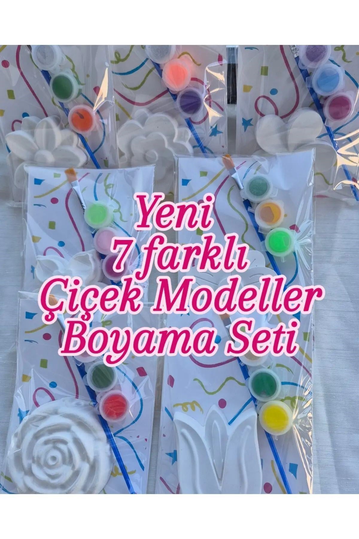 15 Adet - Çiçekler Set /Taş Boyama Seti, Kendin Yap,Dıy,Doğum Günü Hediyesi, 8Mart