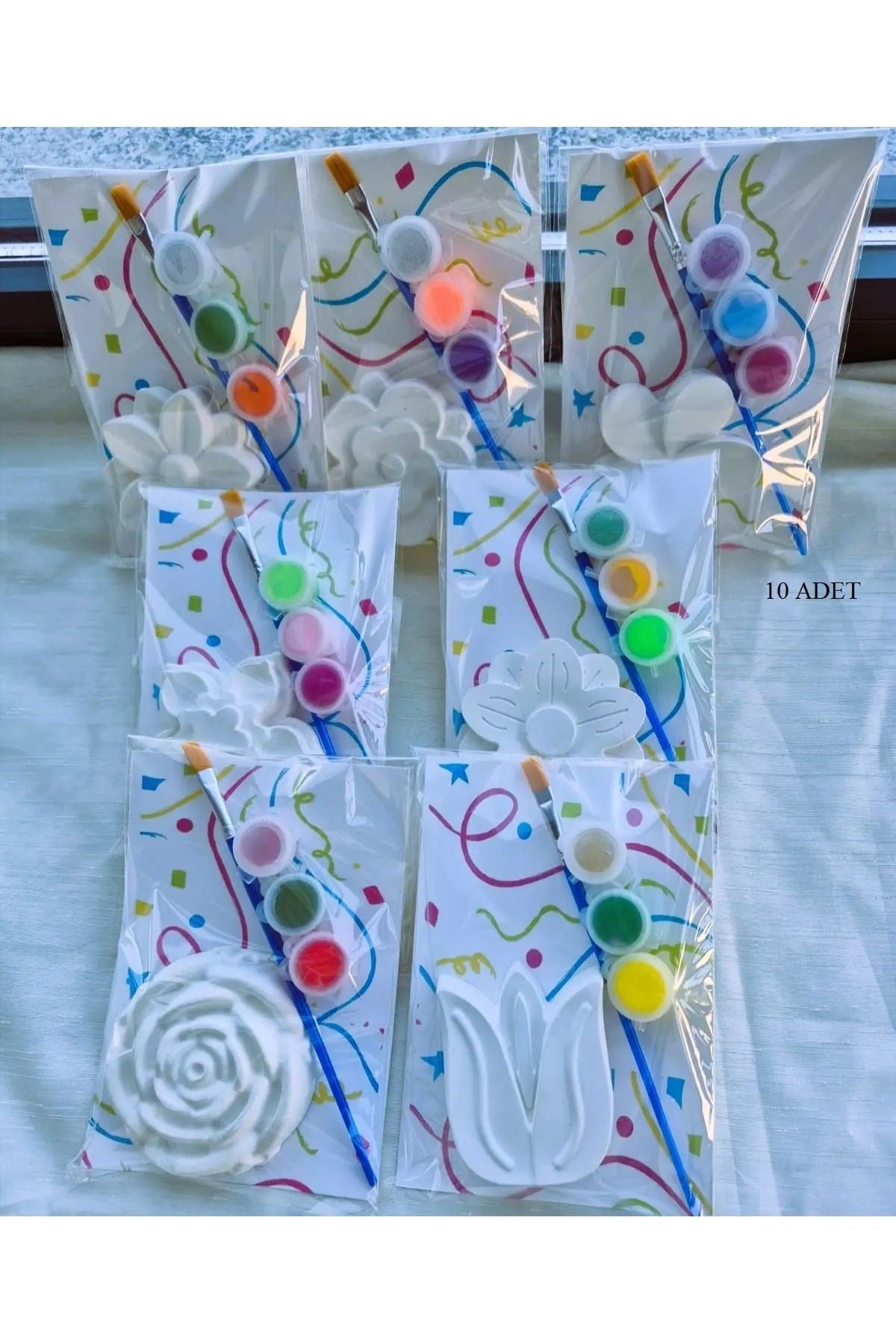 Çiçekler Set /Taş Boyama Seti, Dıy, Kendin Yap, Doğum Günü Hediyesi, 10 Adet