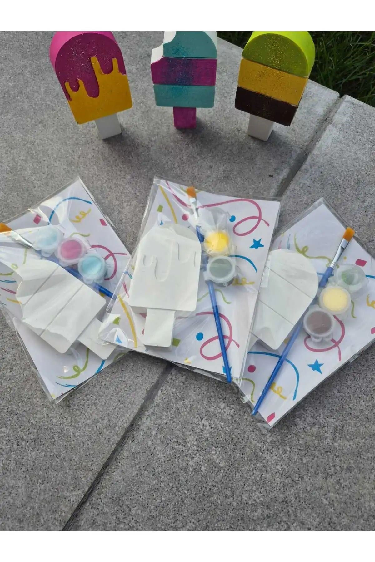 Dondurma Taş Boyayın Seti (3+3+4) 10 Adet/ Kendin Yap,Dıy,Doğum Günü Hediyesi, Tatil Karne Hediyesi