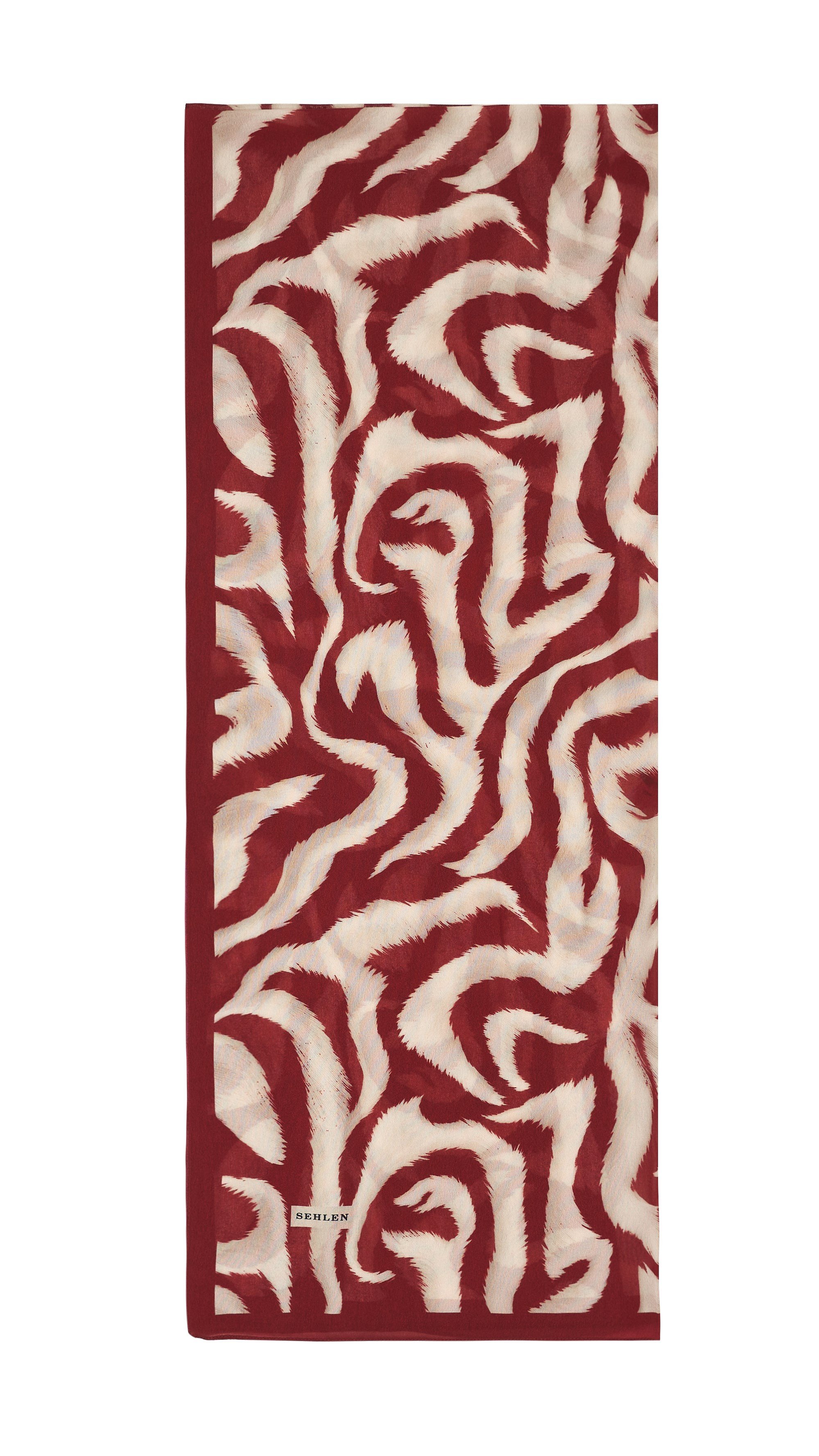 Aura Soyut Akış Desenli Şal - Bordo