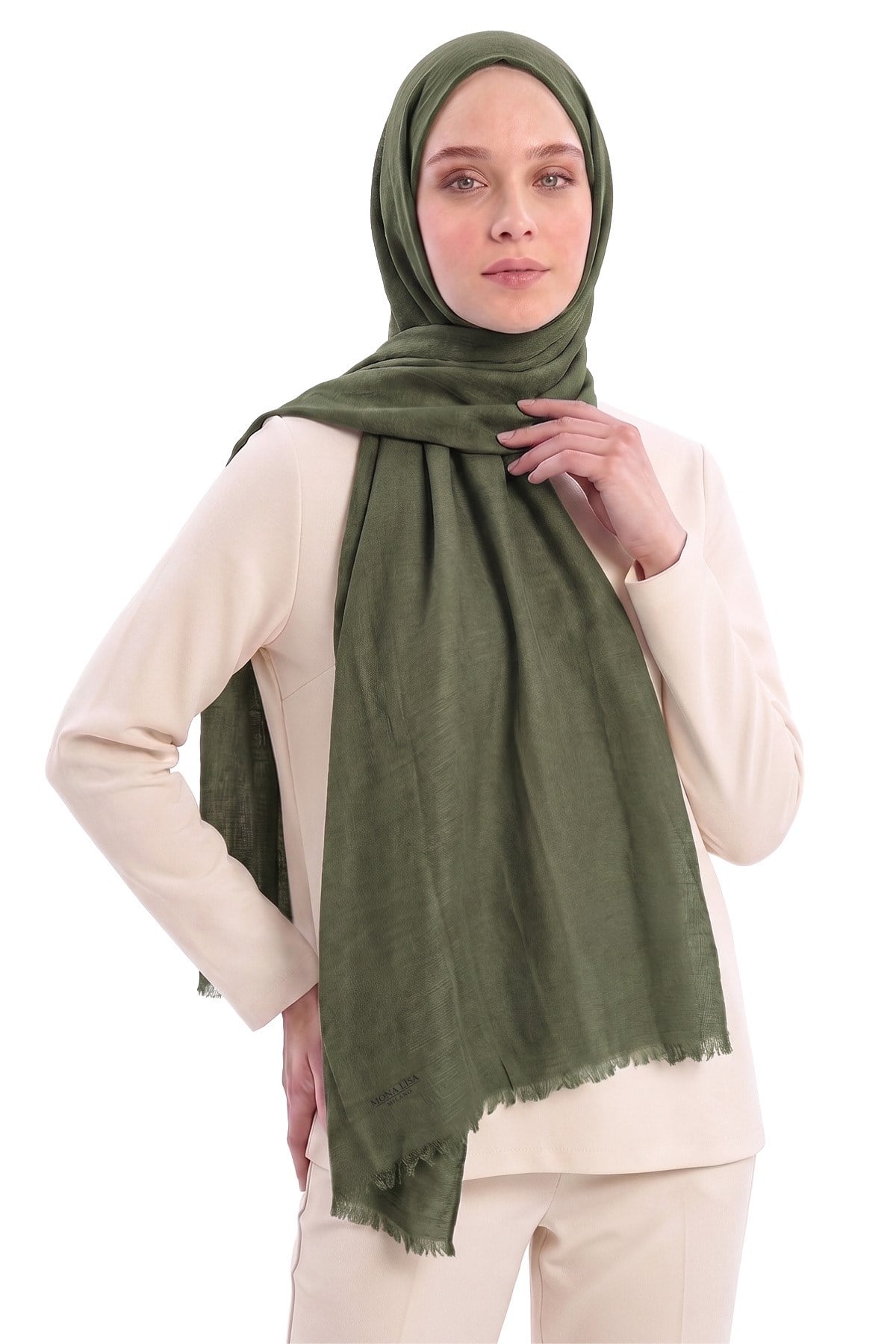 Pamuklu Comfort Şal - Haki