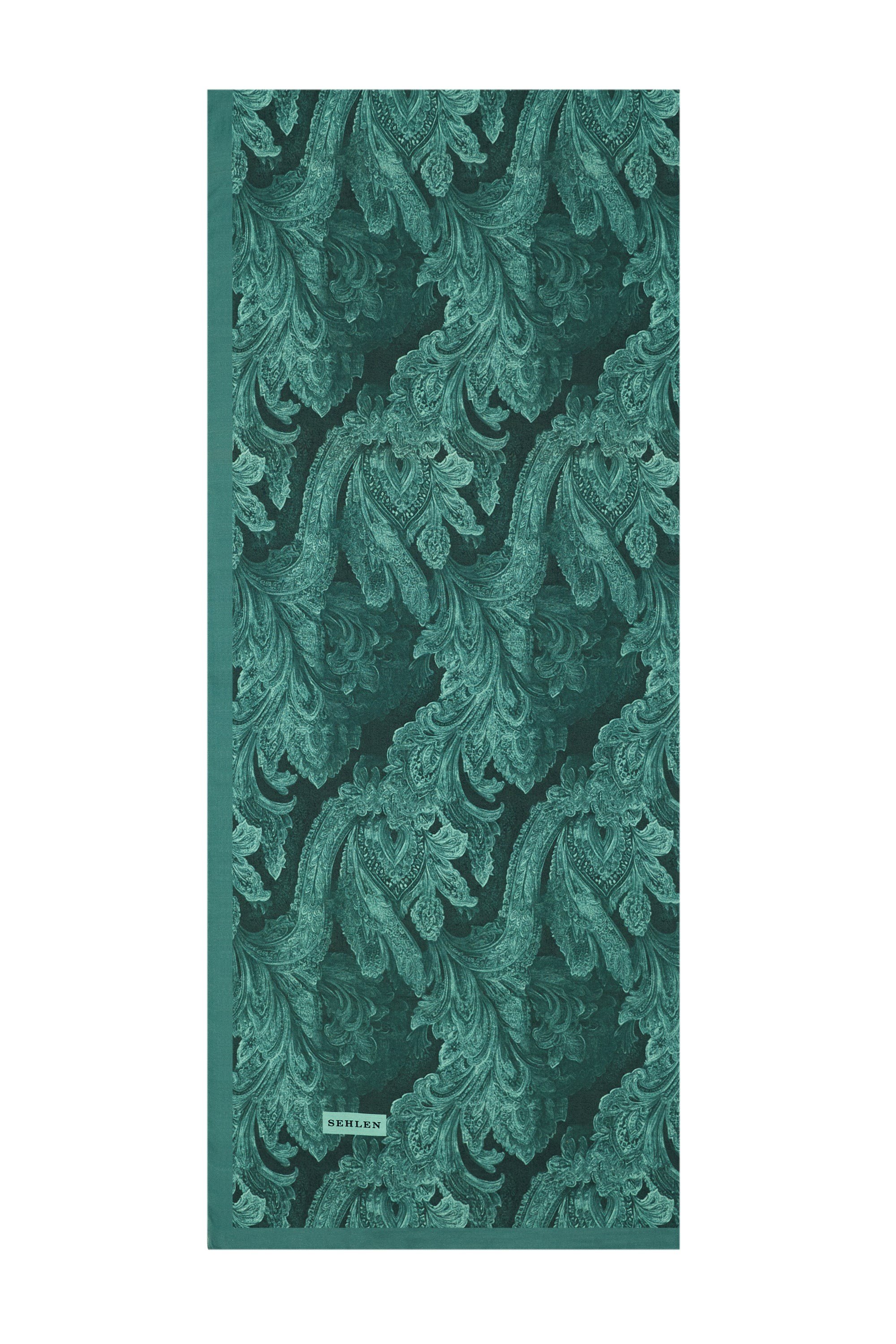 Perla Barok Paisley Desenli Şal - Küf Yeşil