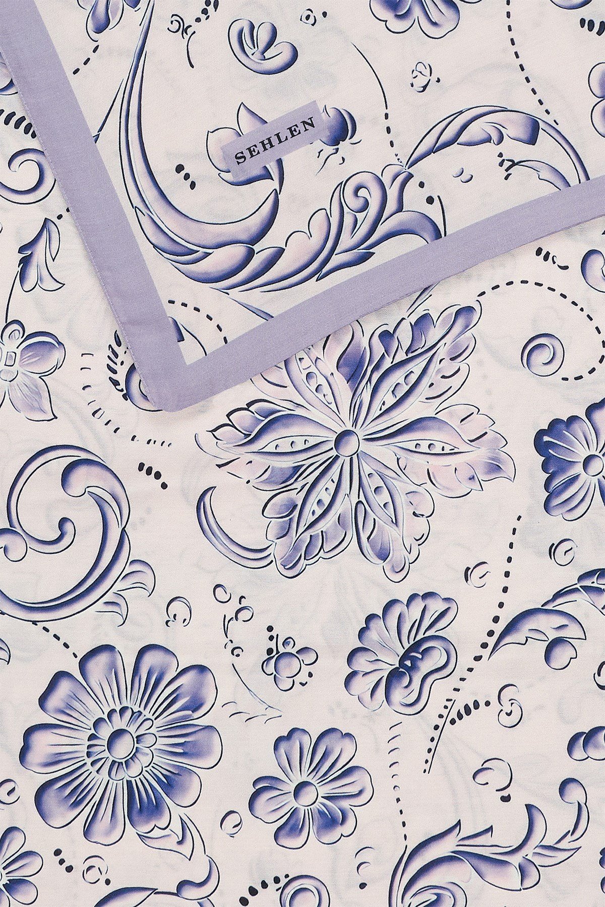 Perla Çini Floral Desenli Şal - Lila