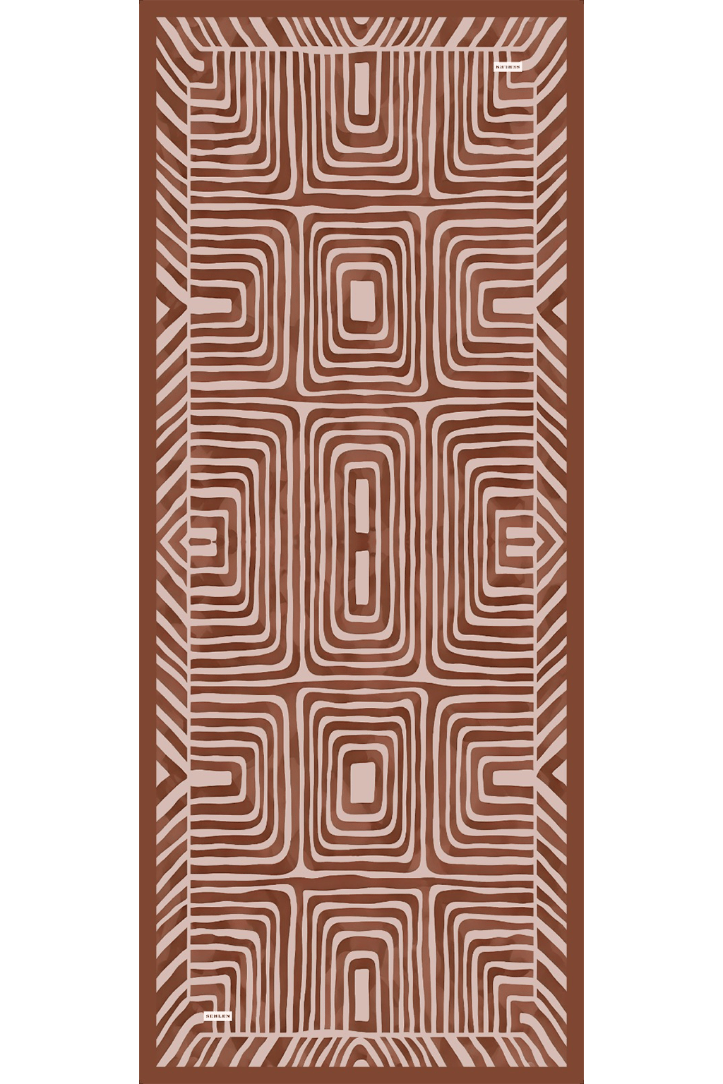 Soft Şal Etnik Geometrik Desen - Tarçın