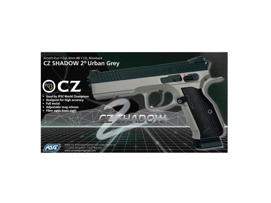 19673 ASG CZ SHADOW2 URBAN GREY BLOWBACK AIRSOFT TABANCA 060.002.122
