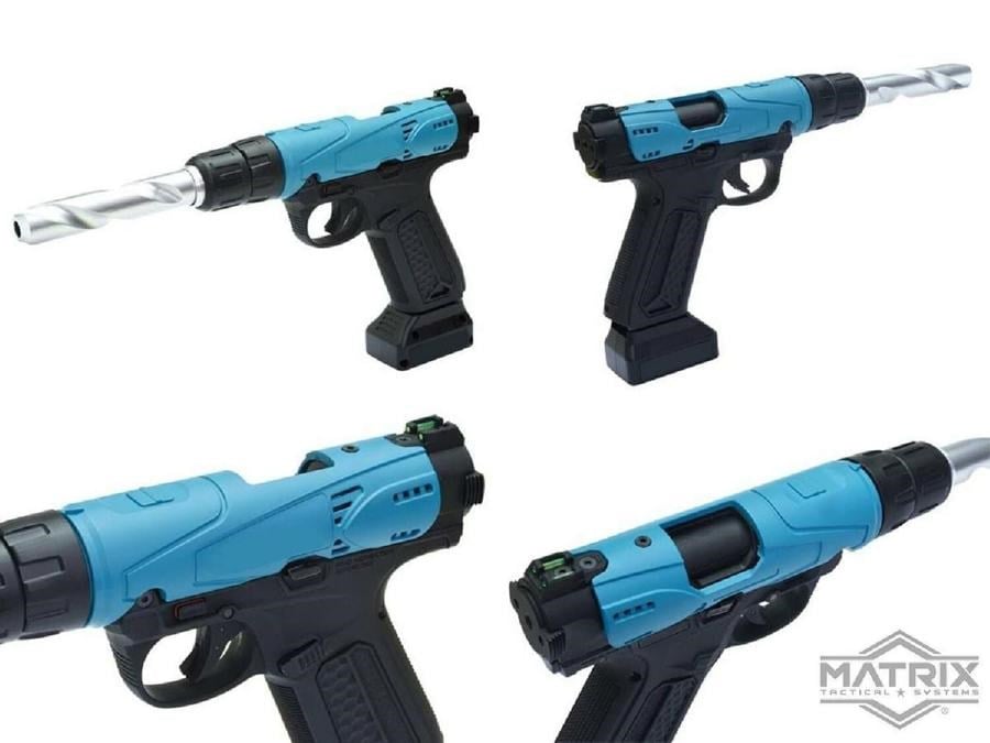 Action Army AAP-01 ''Drill'' Custom Airsoft Gas Blowback Tabanca Matrix Mavi