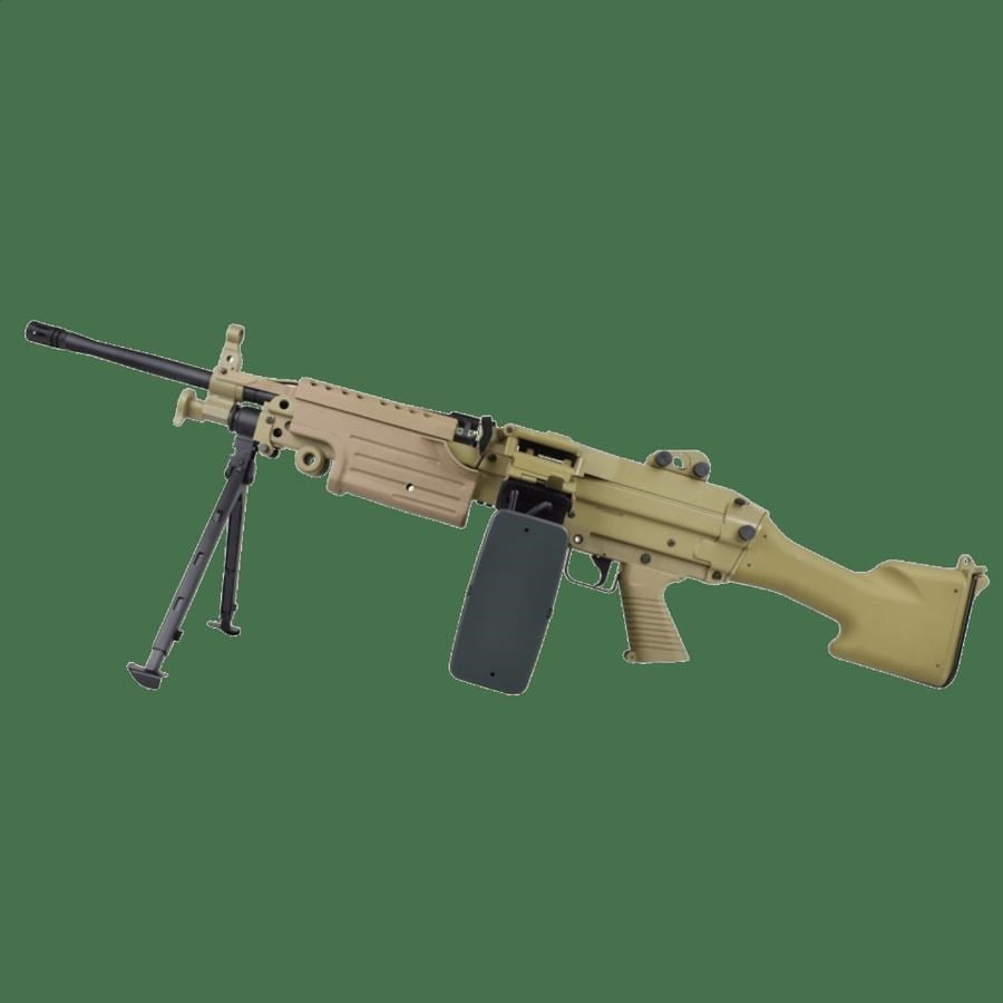 A&K M249-MK2 Full Metal AEG LMG Airsoft Tüfek - Tan (AK-M249-MK2-TAN-MTL)