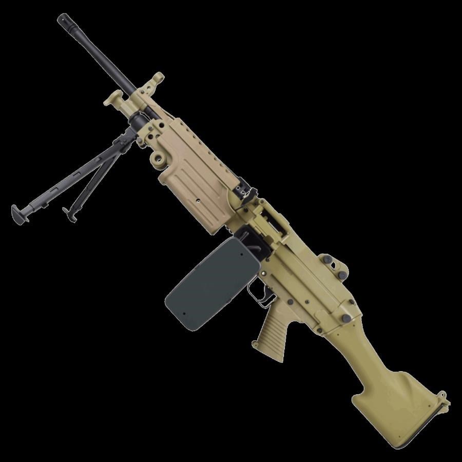 A&K M249-MK2 Full Metal AEG LMG Airsoft Tüfek - Tan (AK-M249-MK2-TAN-MTL)