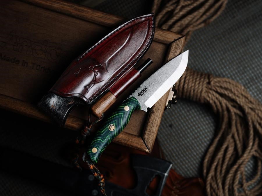 Aurora Scandi - Yeşil Micarta Kabza