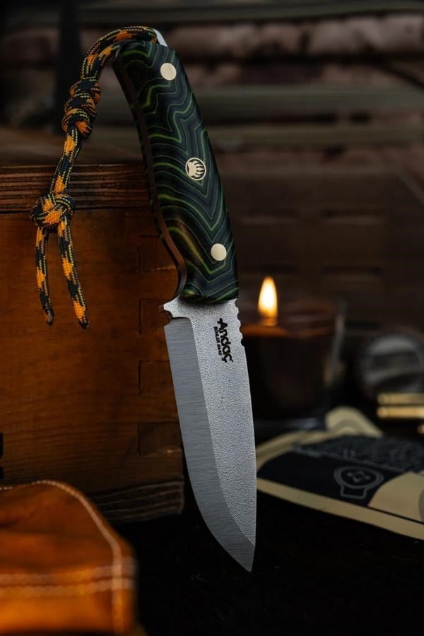 Aurora Scandi - Yeşil Micarta Kabza