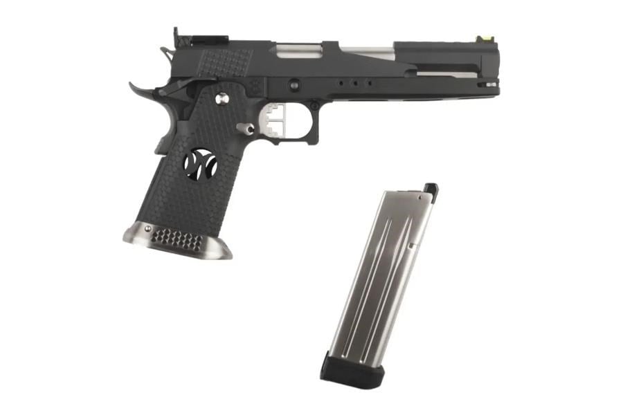 AW HX2202 Split Siyah IPSC Turnuva GBB Airsoft Tabanca