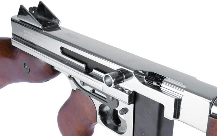 CYBERGUN Thompson M1A1 Silver Gerçek Ahşap AEG Airsoft Tüfek