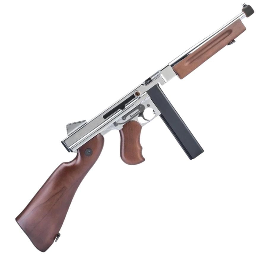 CYBERGUN Thompson M1A1 Silver Gerçek Ahşap AEG Airsoft Tüfek