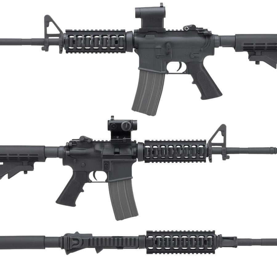 GHK Colt M4A1 RIS 14.5inç GREEN Gas Blowback Airsoft Tüfek - Siyah (GAS ŞARJÖR VERSİYON)