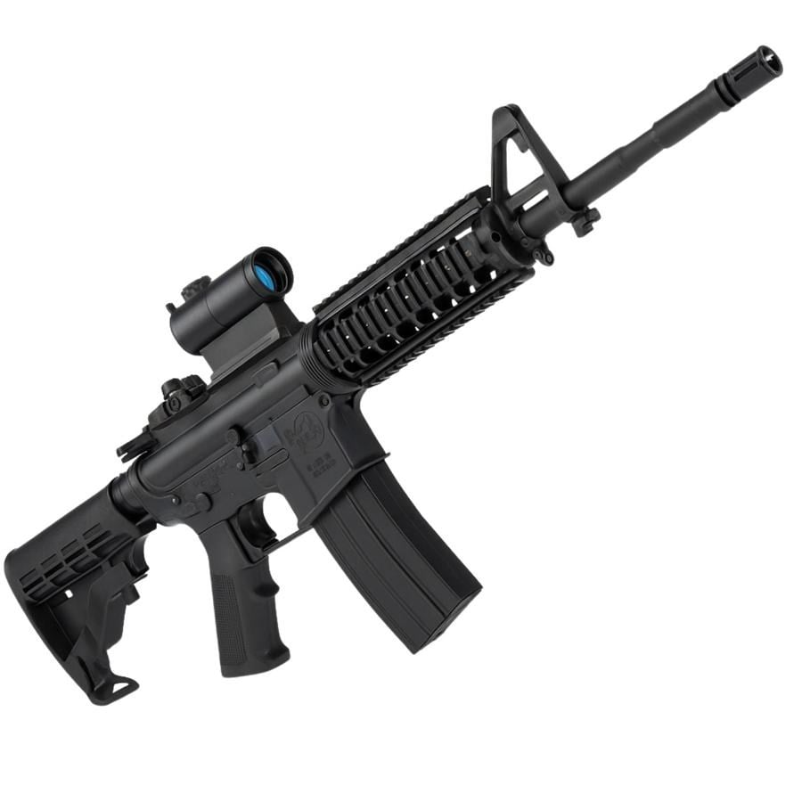 GHK Colt M4A1 RIS 14.5inç GREEN Gas Blowback Airsoft Tüfek - Siyah (GAS ŞARJÖR VERSİYON)