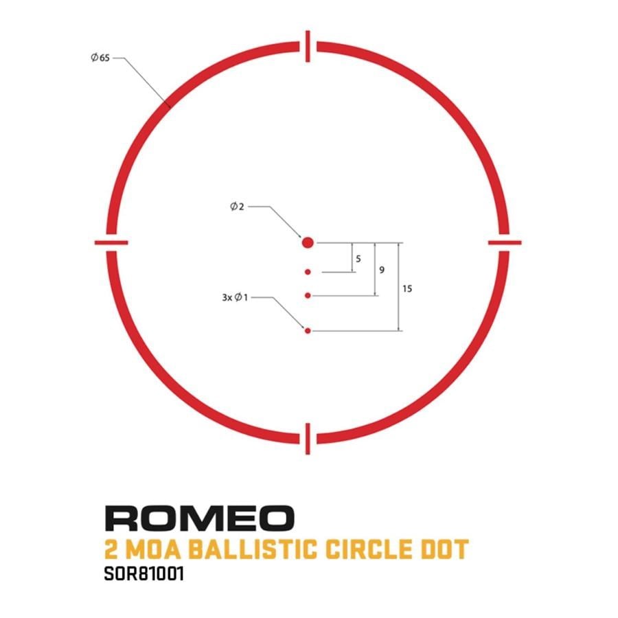 SIG SAUER SOR81001 ROMEO8H BALLISTIC RED DOT 040.004.015