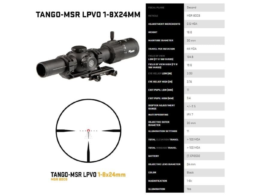 SIG SAUER TANGO-MSR 1-8X24MM TÜFEK DÜRBÜNÜ