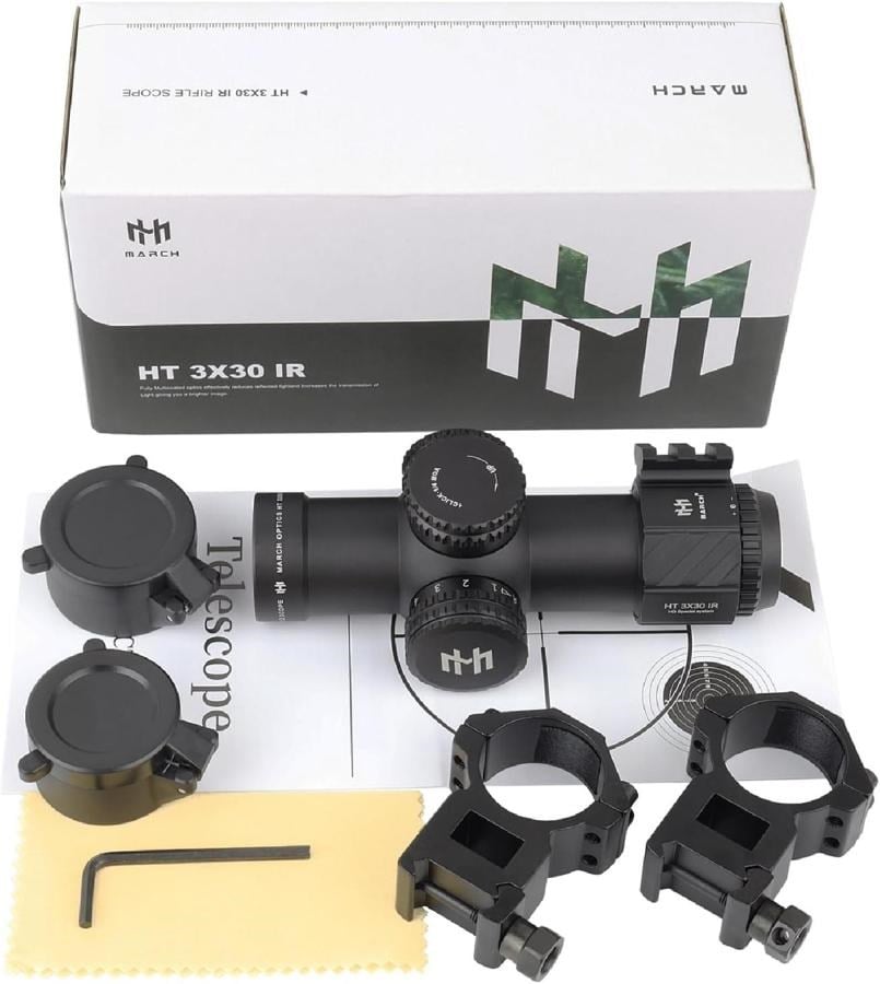 T-EAGLE MARCH 3x30IR 20mm Ray Montajlı Kısa Tüfek Dürbünü