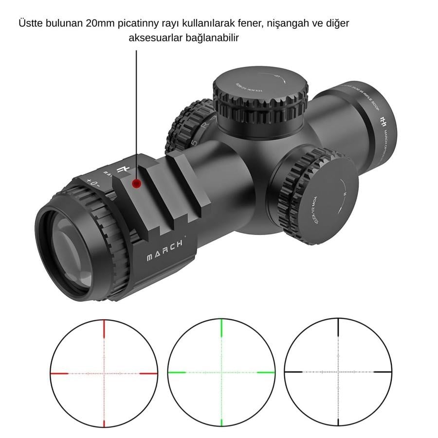 T-EAGLE MARCH 3x30IR 20mm Ray Montajlı Kısa Tüfek Dürbünü