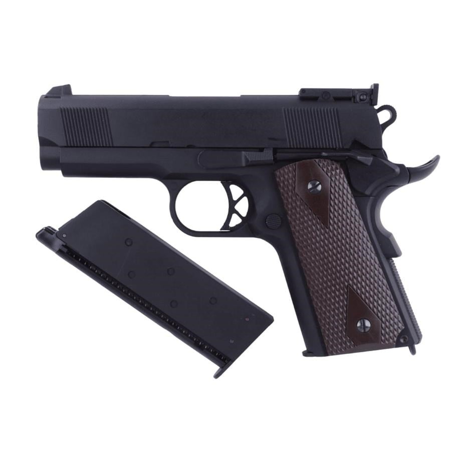 WE Full Metal COLT 1911 Mini Siyah Airsoft GBB Tabanca Kahve Kabza (WE-E003B)
