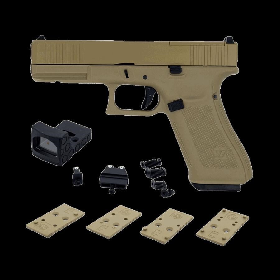 WE GLOCK G17 TAN GEN5 MOS RMR Ayaklı GBB Airsoft Tabanca Seti