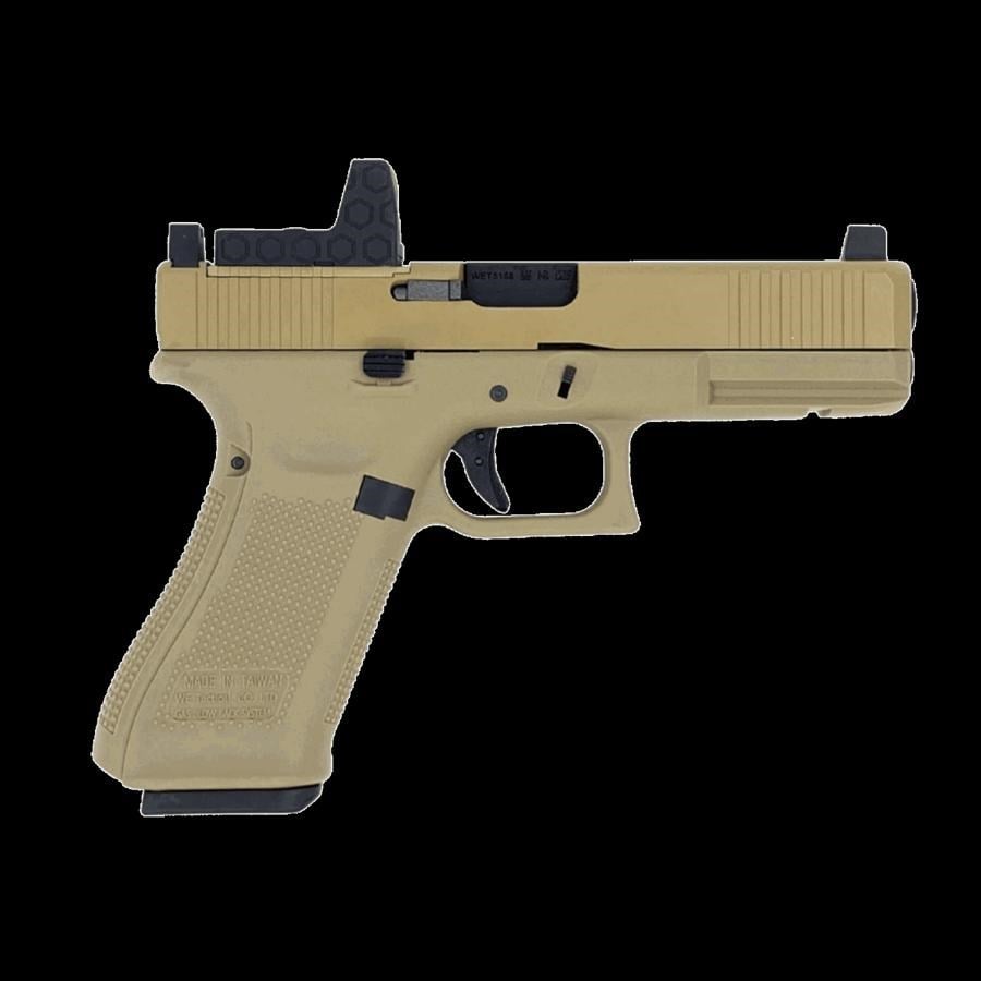 WE GLOCK G17 TAN GEN5 MOS RMR Ayaklı GBB Airsoft Tabanca Seti