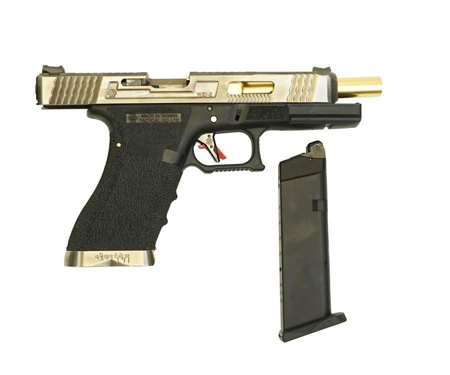 WE Glock G34 T3 GBB Airsoft Tabanca SV Kızak / GOLD Namlu /  BK Gövde
