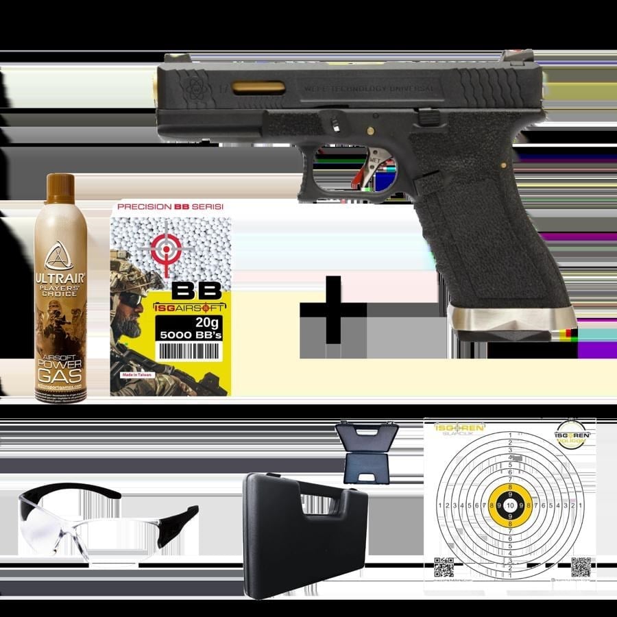 We Glock17 G17 T1 GBB Aırsoft Tabanca Seti