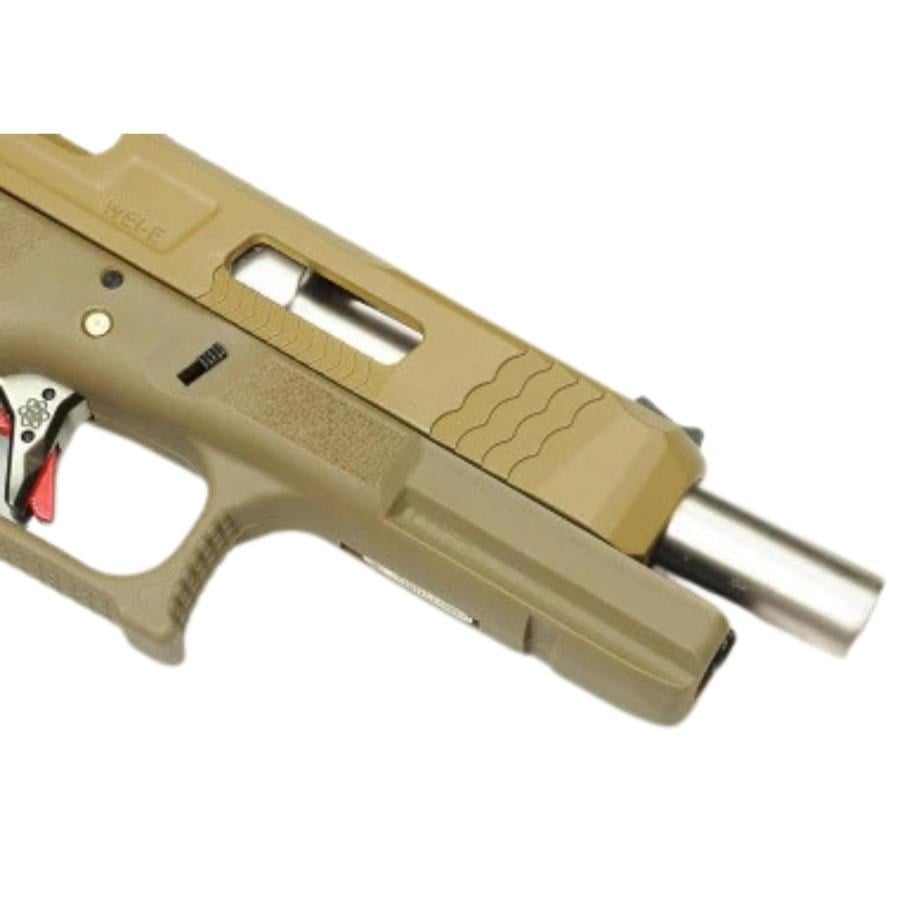WE Glock34 G34 T10 GBB Airsoft Tabanca TAN Kızak / Silver Namlu /  TAN Gövde