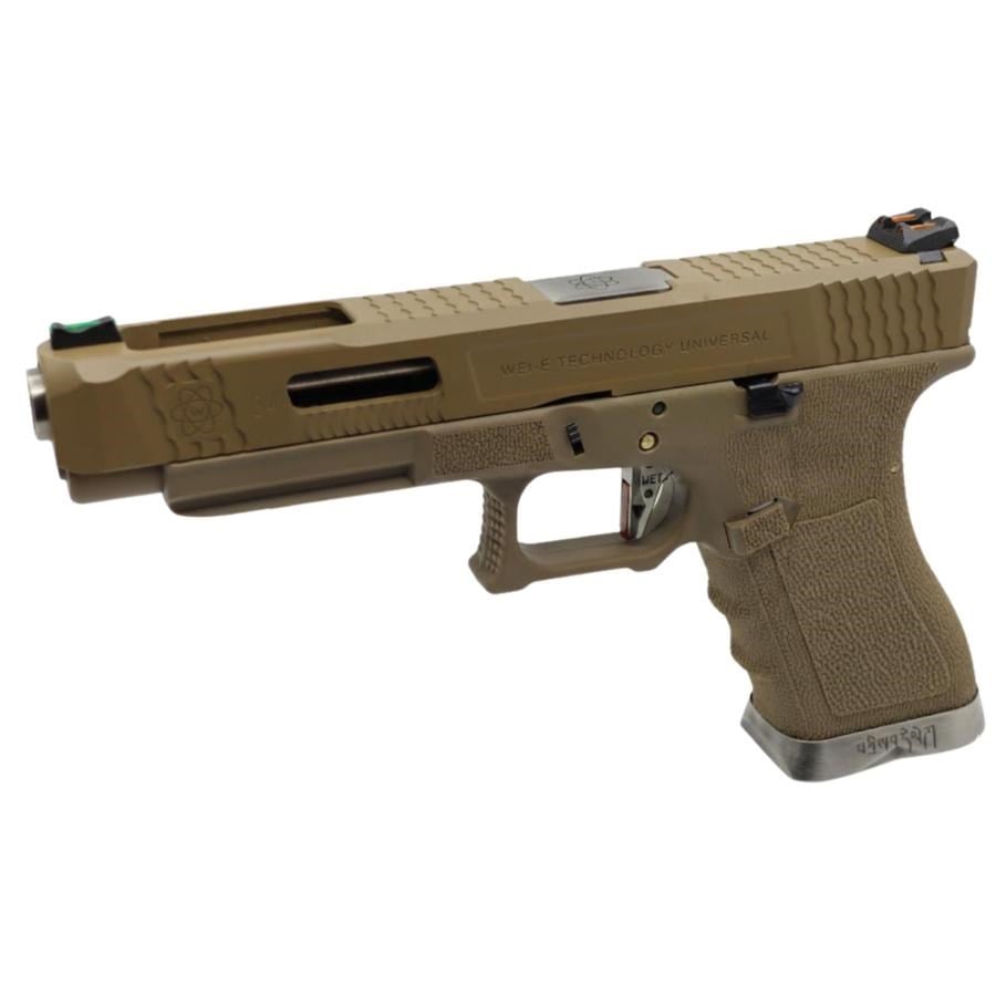 WE Glock34 G34 T10 GBB Airsoft Tabanca TAN Kızak / Silver Namlu /  TAN Gövde