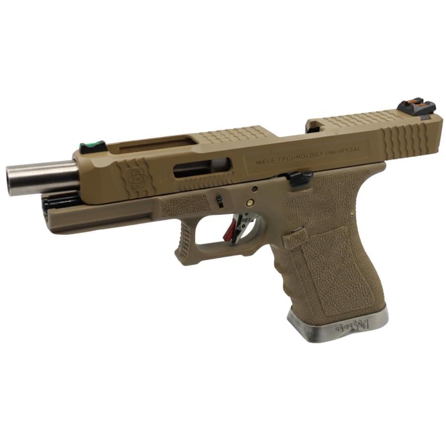 WE Glock34 G34 T10 GBB Airsoft Tabanca TAN Kızak / Silver Namlu /  TAN Gövde