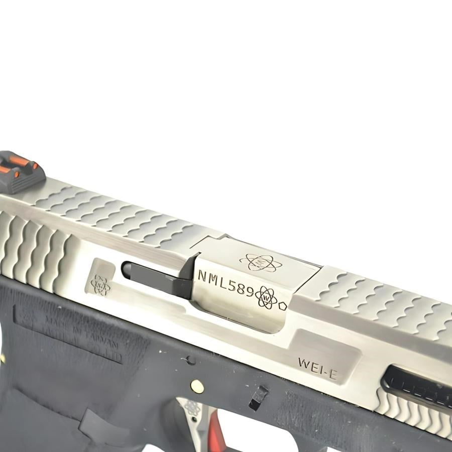 WE Glock34 G34 T7 GBB Airsoft Tabanca Silver Kızak / Silver Namlu /  Siyah Gövde