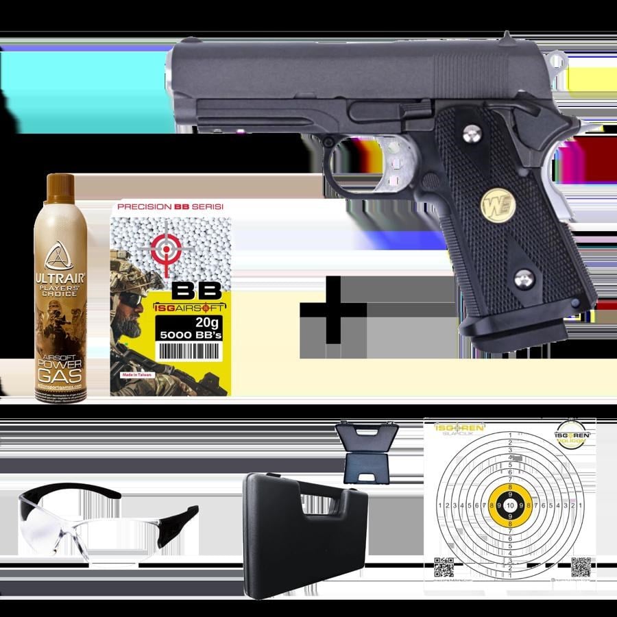 WE Hi-Capa 1938A 3.8'' Full Metal GBB Airsoft Tabanca Seti