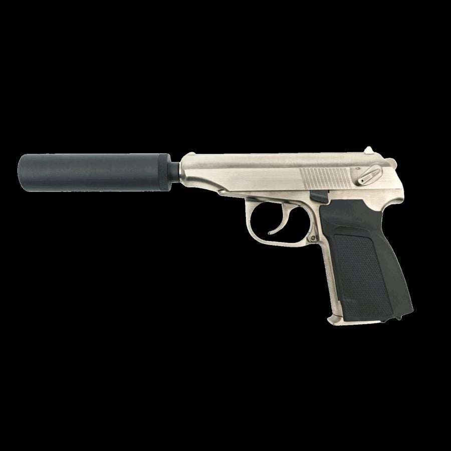 WE MAKAROV Susturuculu SILVER Airsoft GBB Tabanca Seti