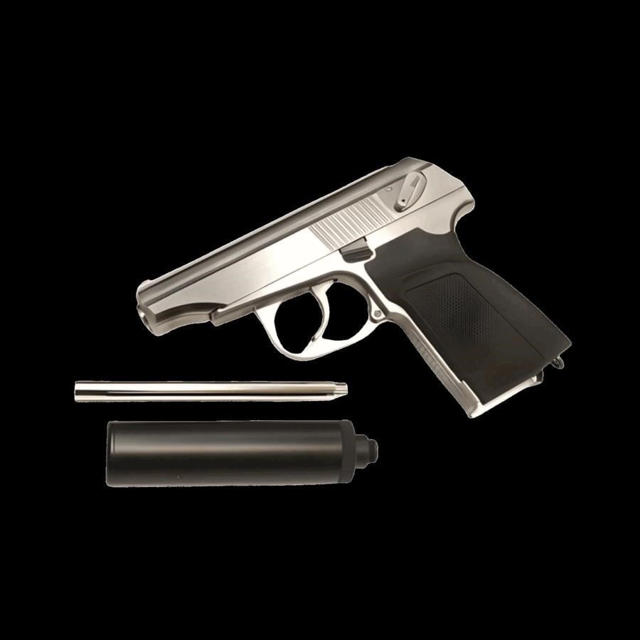 WE MAKAROV Susturuculu SILVER Airsoft GBB Tabanca Seti