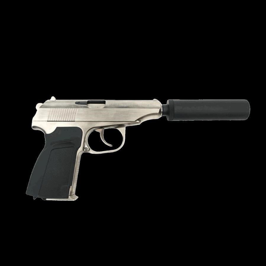 WE MAKAROV Susturuculu SILVER Airsoft GBB Tabanca Seti