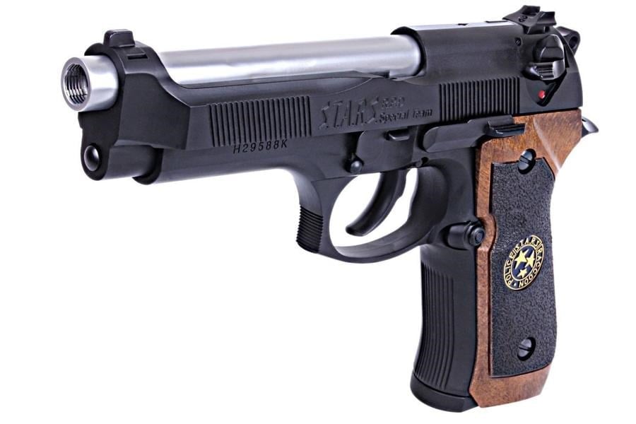 WE Samurai Edge M9 Siyah Ağaç Kabzalı GBB Airsoft Tabanca