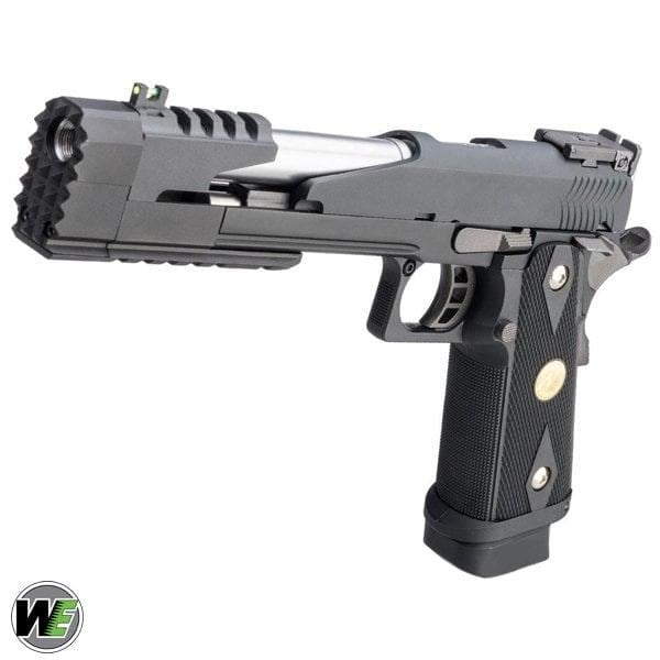 WE-Tech Competition Series ''Xcelerator Dragon'' Hi-CAPA GBB Airsoft Tabanca - Uzun Namlu/Siyah/madalyon Kabza