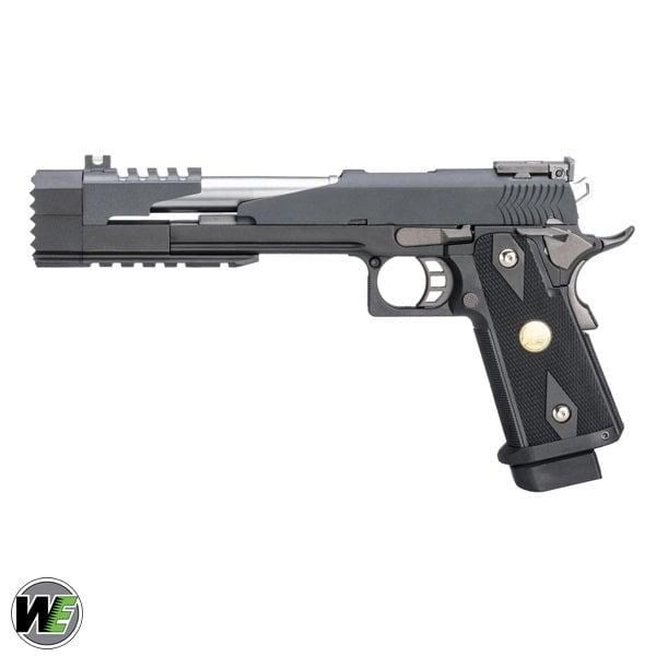 WE-Tech Competition Series ''Xcelerator Dragon'' Hi-CAPA GBB Airsoft Tabanca - Uzun Namlu/Siyah/madalyon Kabza