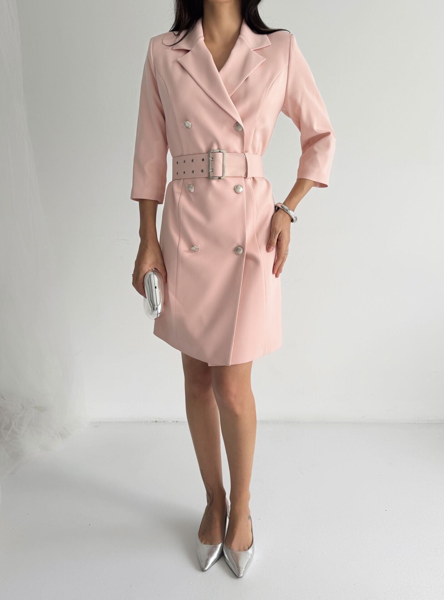Sırt Halka Detaylı Ceket Elbise