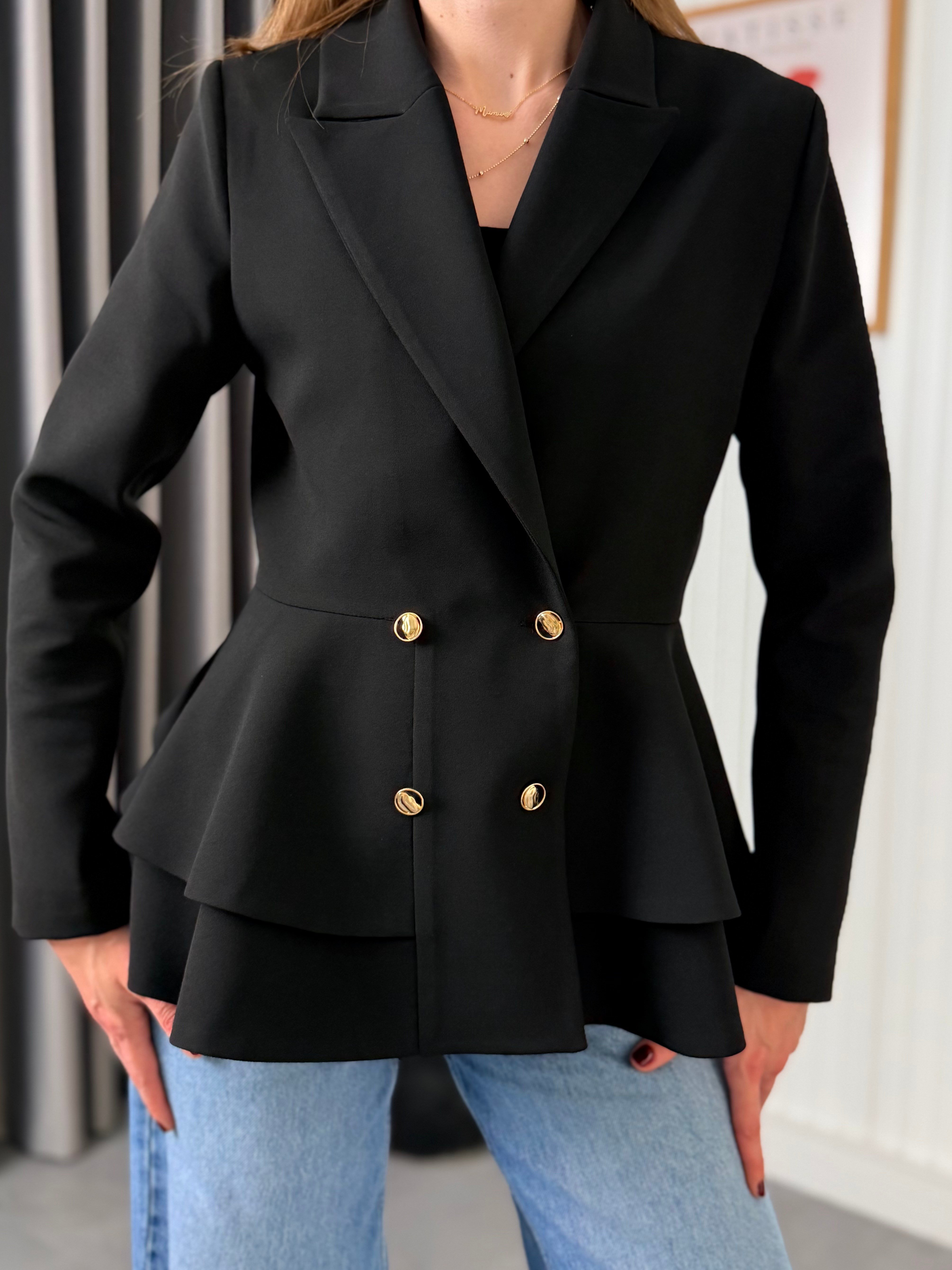 Volanlı Blazer Ceket