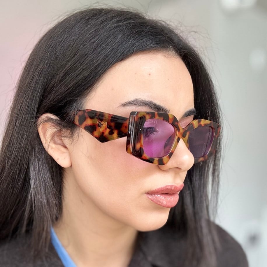 P Marka Leopar Desen Güneş Gözlüğü