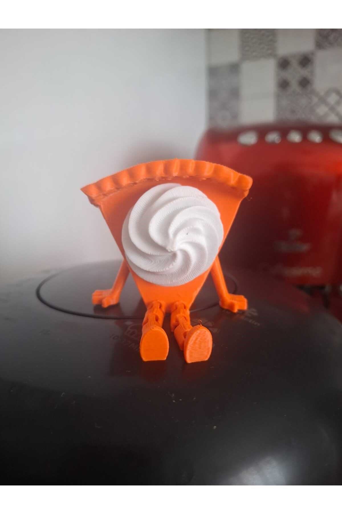 3D Baskı Balkabağı Turtası Oynar Eklemli Figürü – Dekoratif Masa Üstü Obje
