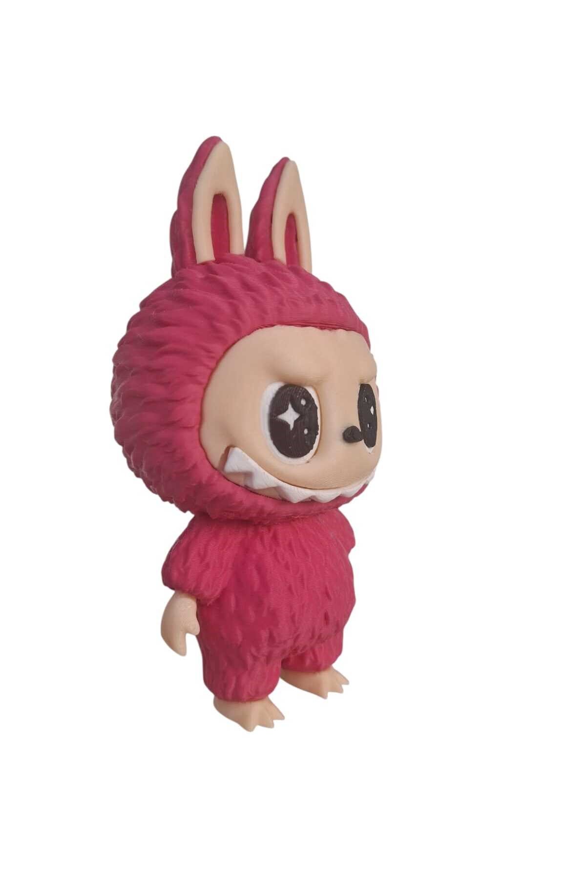 3D Baskı Fuşya Labubu 13 cm Dekoratif Figür - Oyuncak