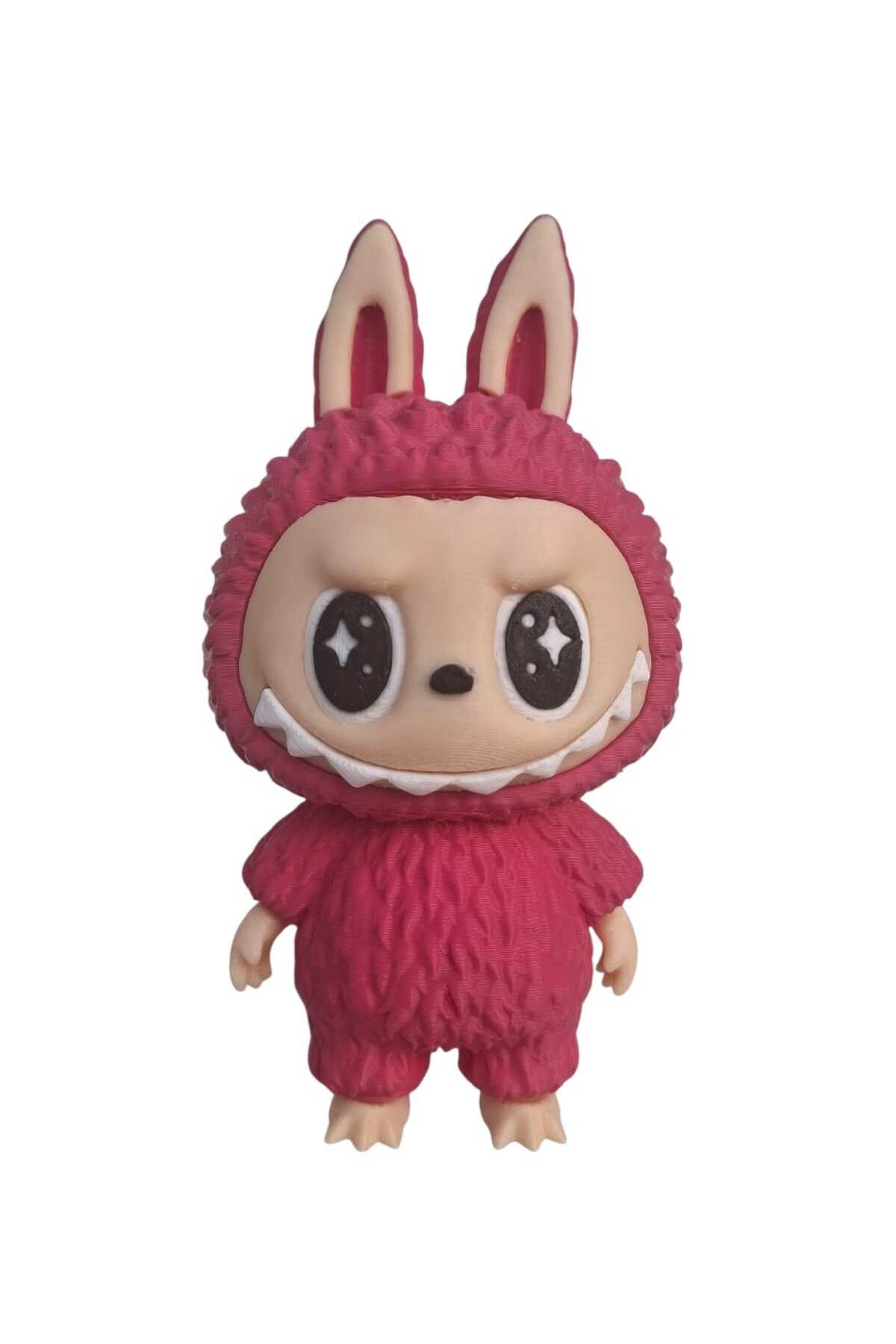 3D Baskı Fuşya Labubu 13 cm Dekoratif Figür - Oyuncak