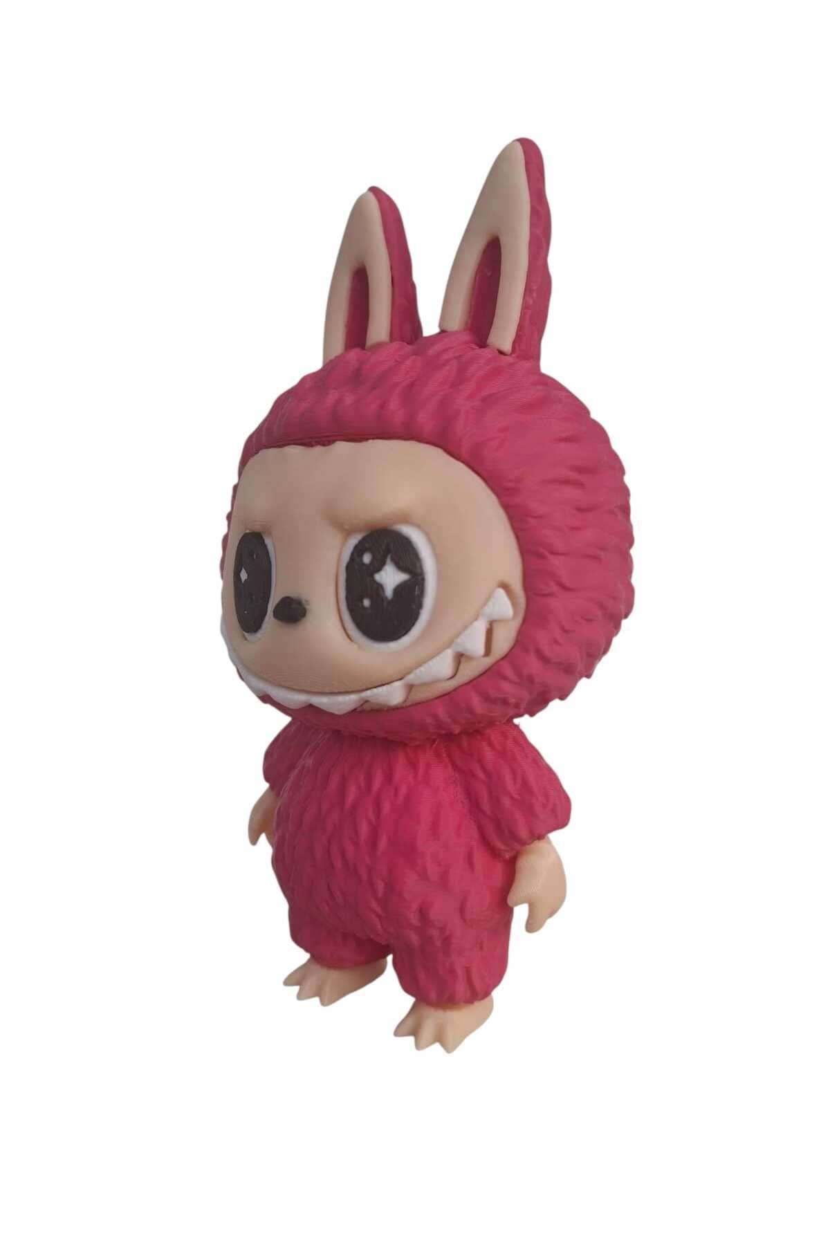 3D Baskı Fuşya Labubu 13 cm Dekoratif Figür - Oyuncak