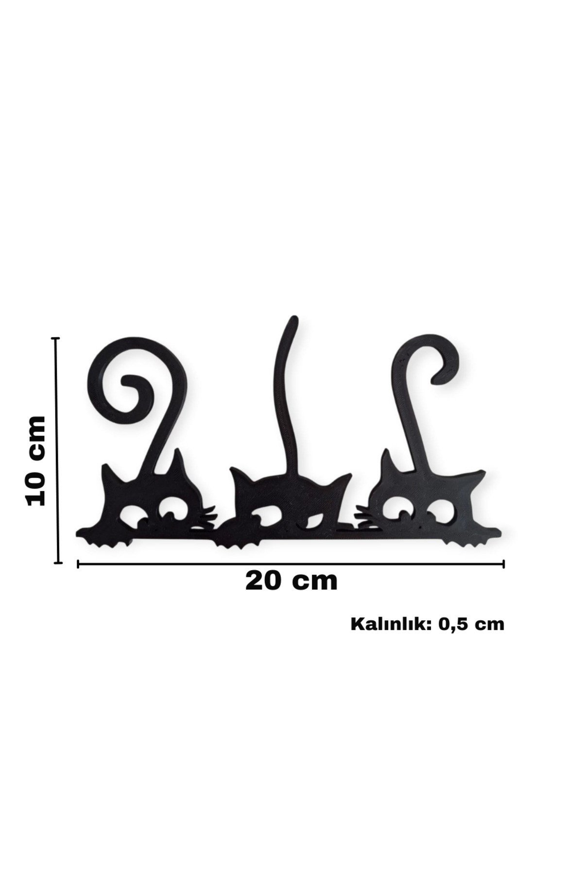 3D Baskı Kedi Desenli Sevimli Duvar Süsü - Duvar Dekoru