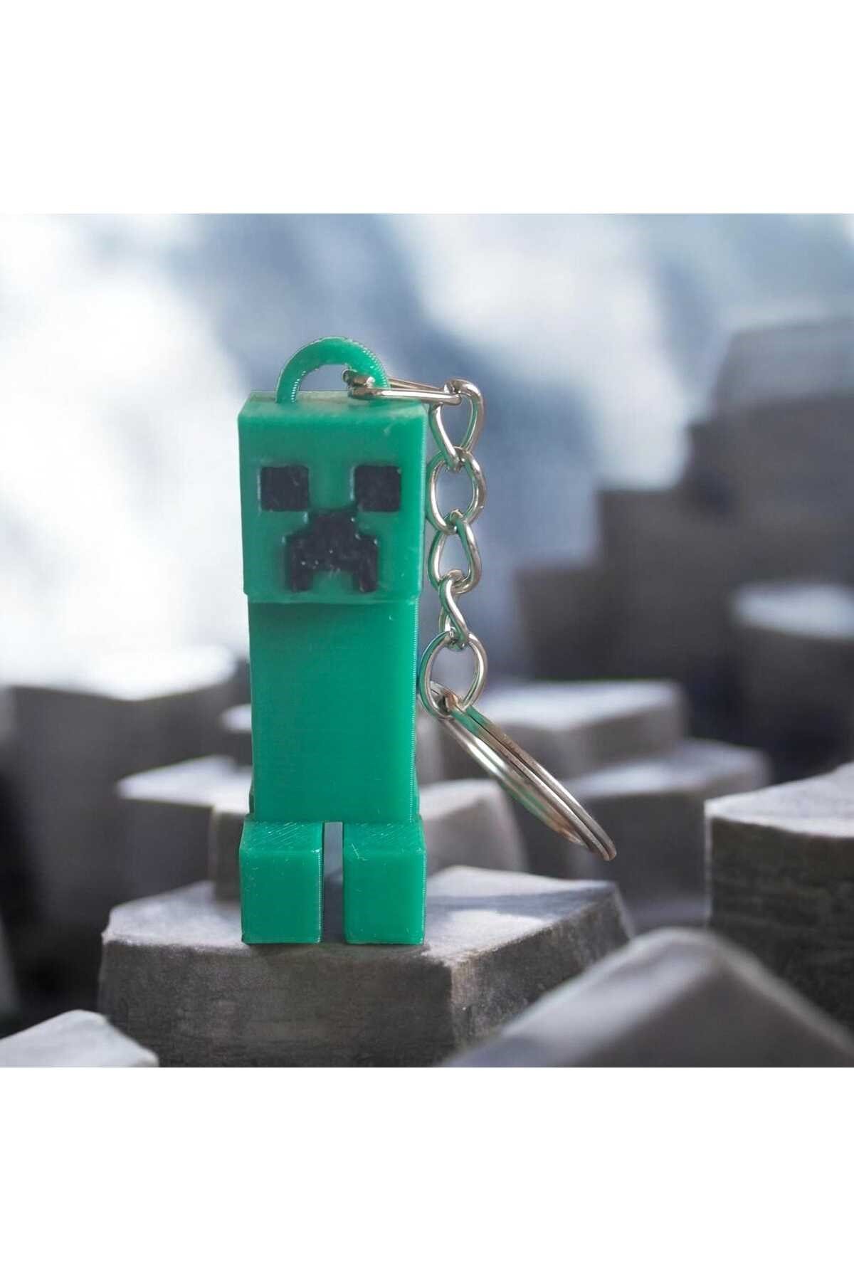 3D Baskı Minecraft Creeper Figürlü Anahtarlık