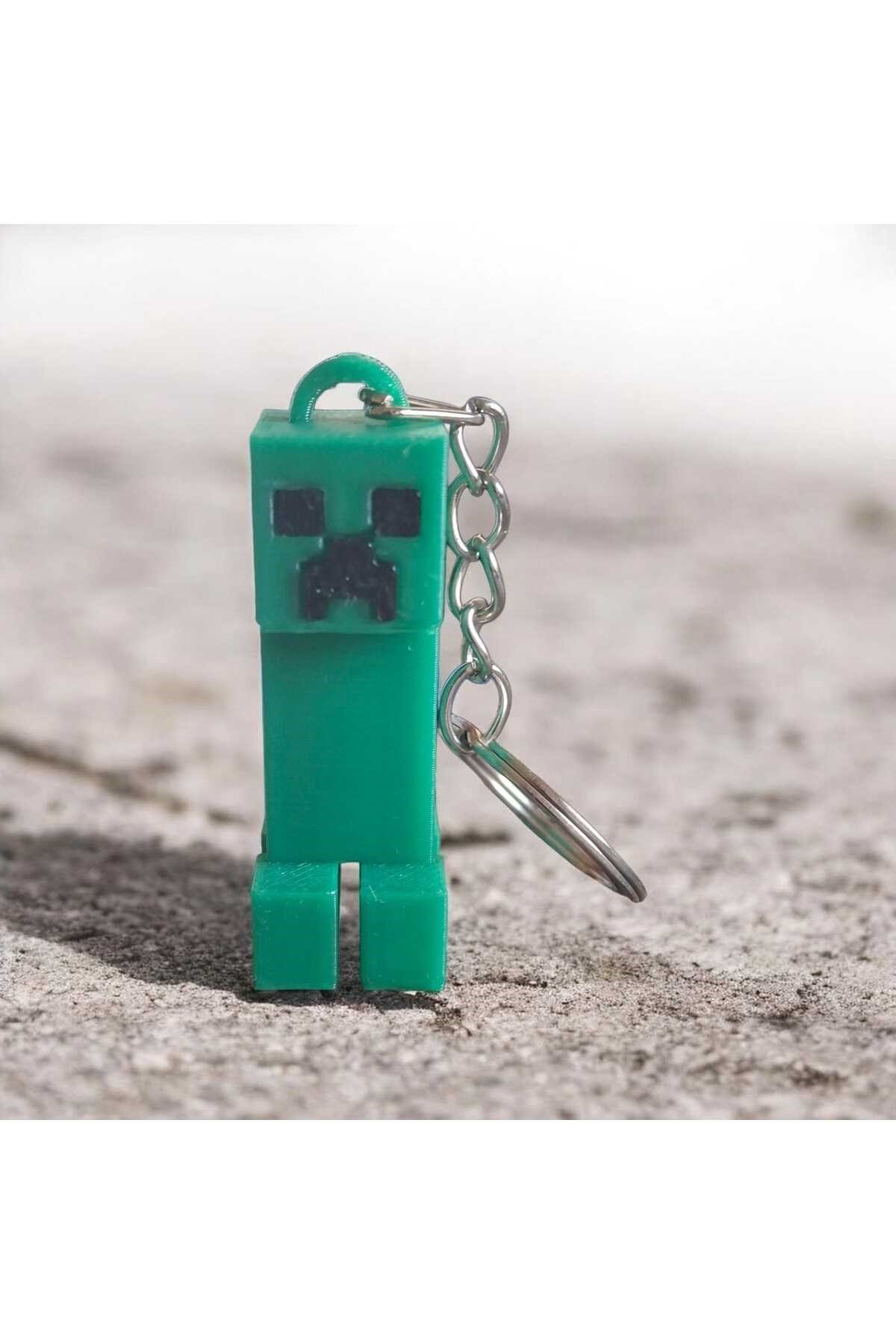 3D Baskı Minecraft Creeper Figürlü Anahtarlık